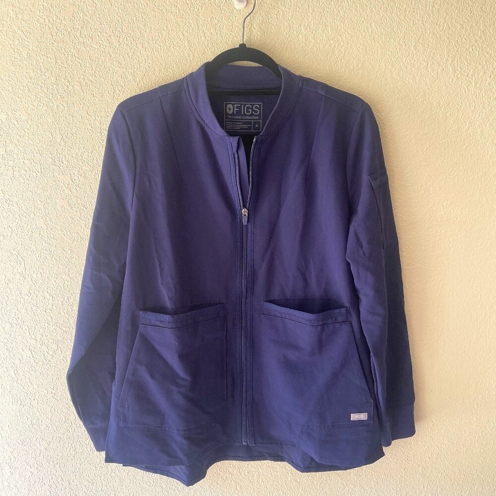FIGS, Navy Bellery scrub jacket, size M, NWOT